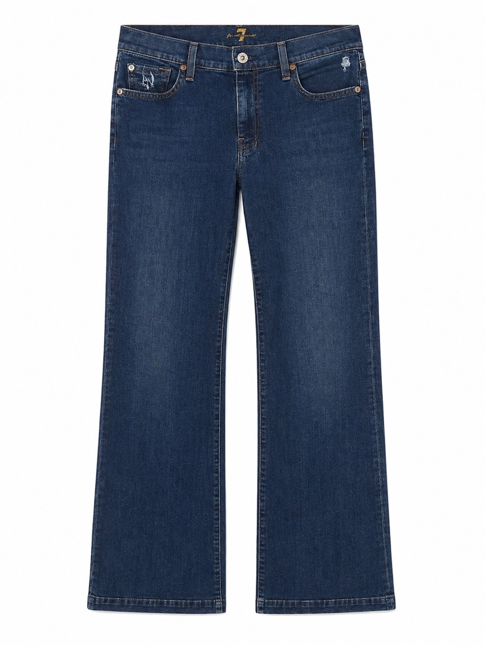 7 For All Mankind Women's Deep Indigo Wide-Leg Jeans